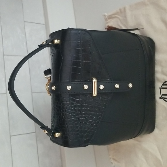 NWT House of harlow 1960 Crystal Studded Black Backpack Shoulder Handbag - Picture 10 of 14